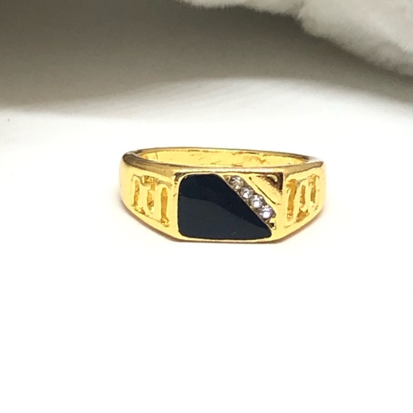 18k Yellow African Ore Gold Filled Gent’s Ring - Picture 2 of 10